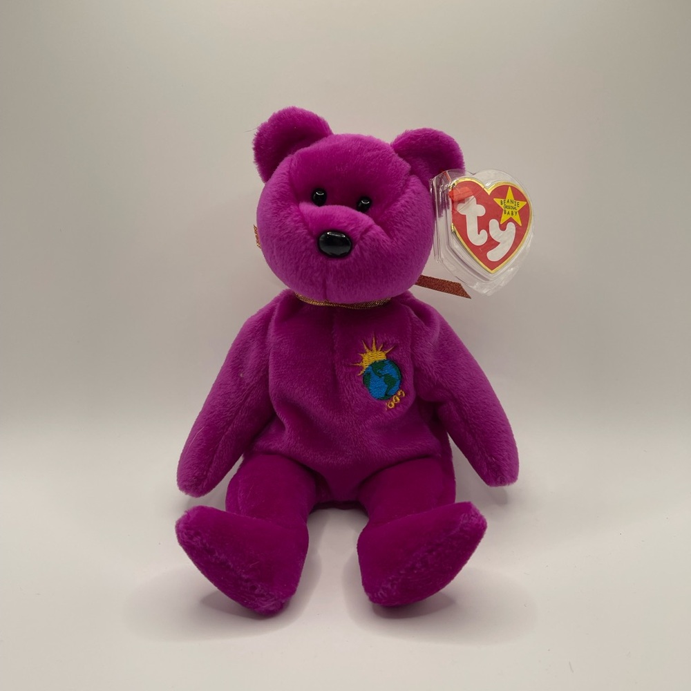 Ty Purple Plush Bear Toy Beanie Baby